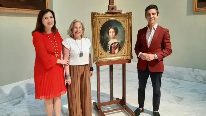 Interior del Museu de Belles Arts de València amb una pintura donada de Federico de Madrazo.