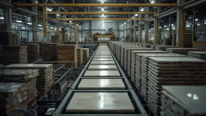 Representació d’una fàbrica i empreses industrials davant d’una línia d’ajudes per a transformació digital
