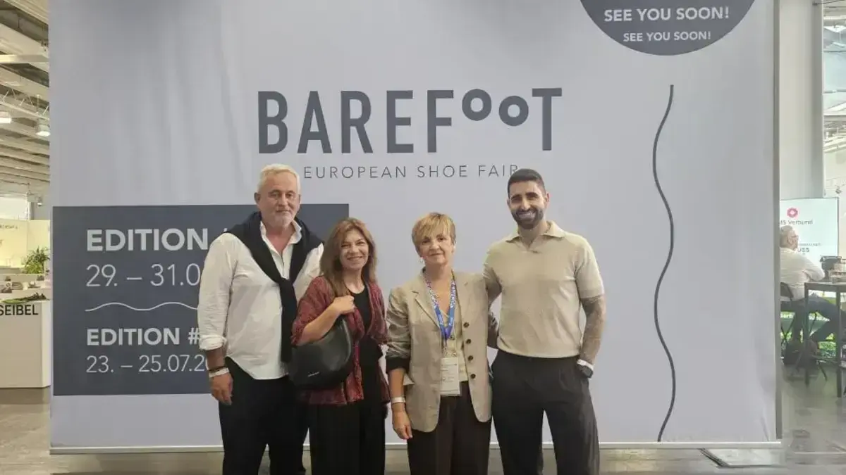 Marián Cano en una fira de calçat, al recinte de la BAREFooT European Shoe Fair 2026.
