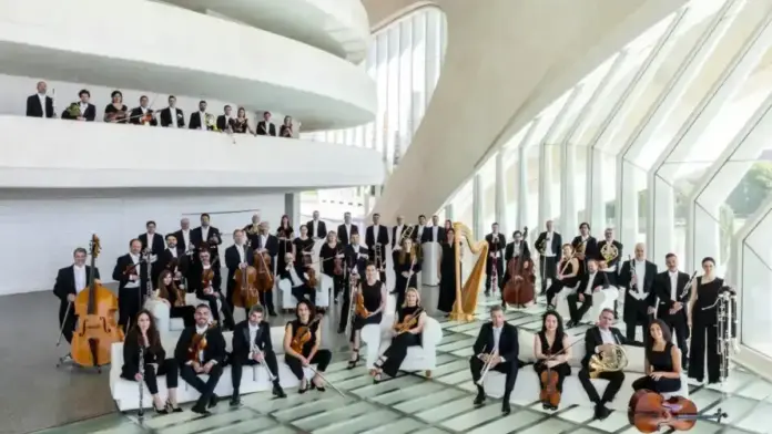 Membres de l’orquestra en un escenari, durant l’estrena del cicle ‘Les Arts en Madrid’.