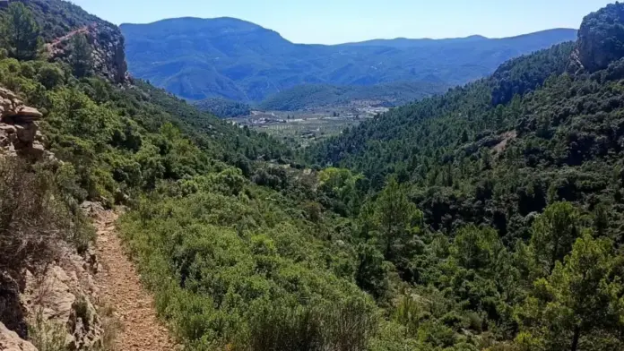 Senderos homologats en entorn rural, amb indicacions de ruta i paisatge natural.