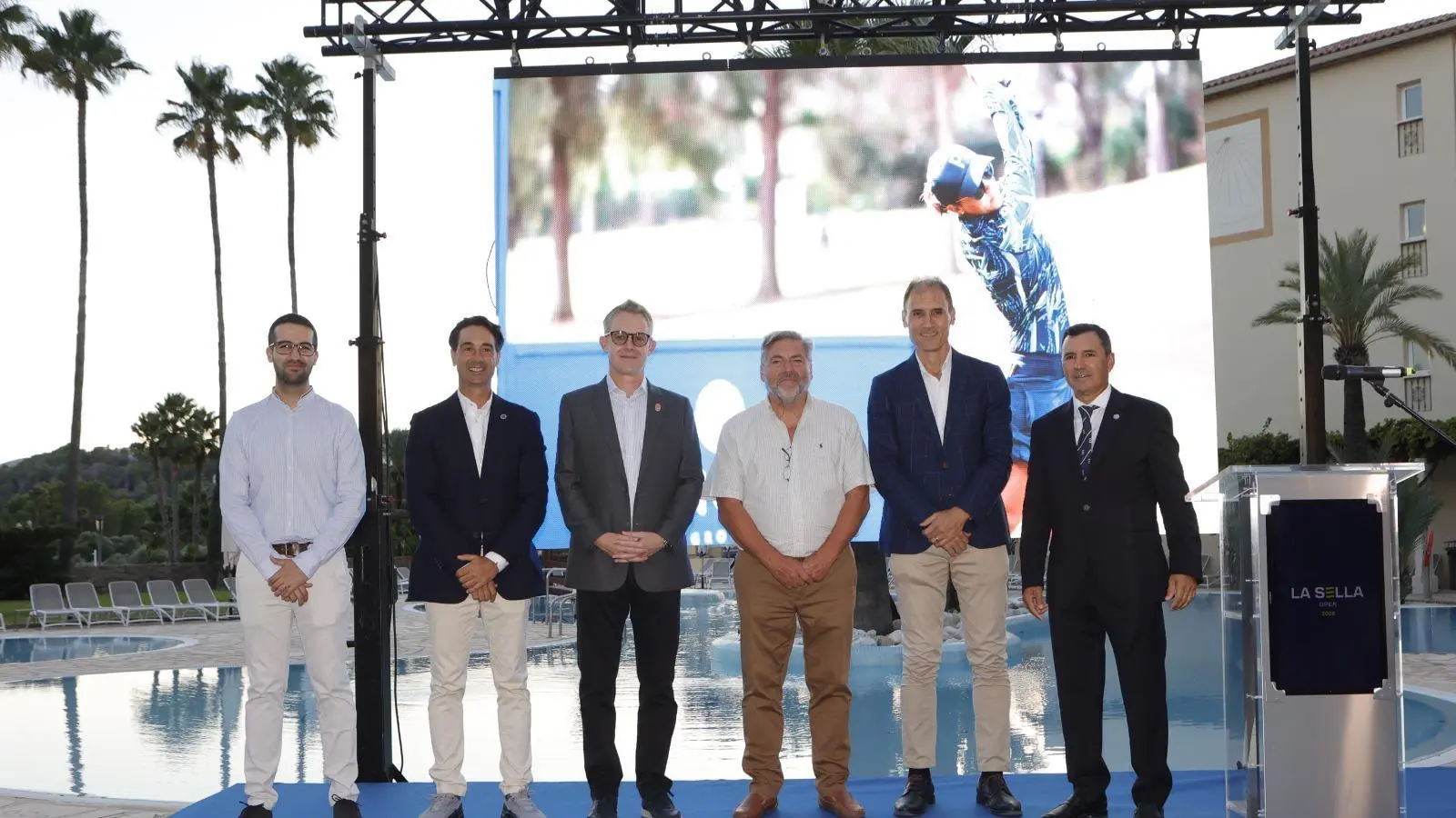 El director general de Deporte en un acte relacionat amb el torneig de golf femení La Sella Open.