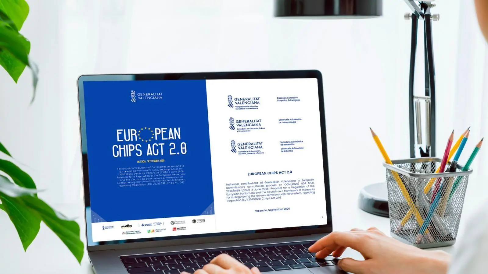 Representació de la Generalitat i la Comissió Europea en relació amb inversions en xips i formació d’enginyers.