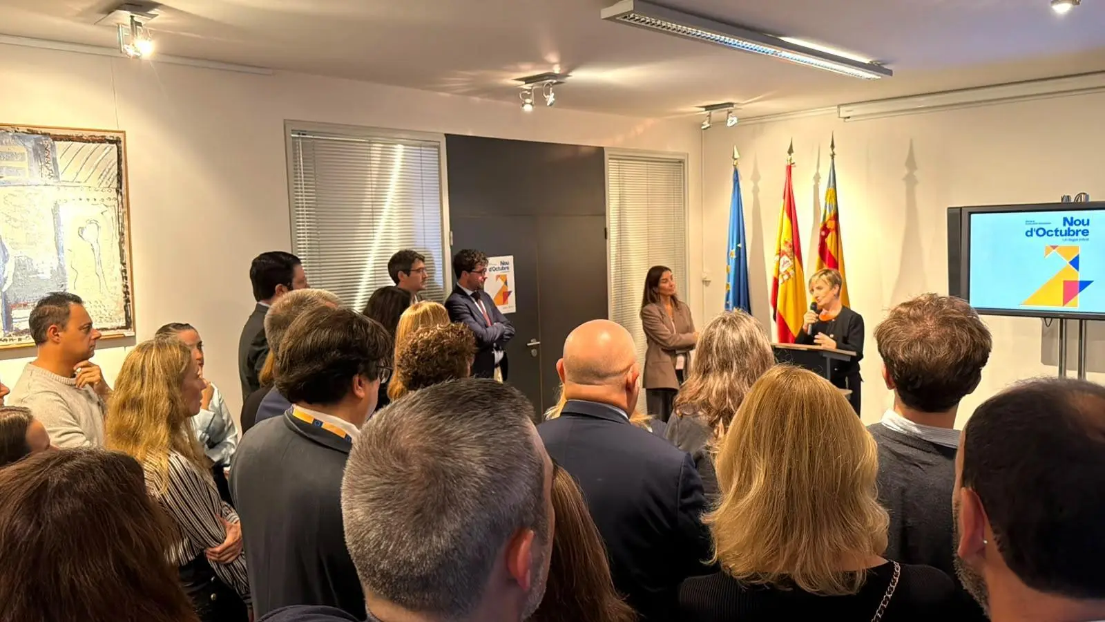 Acte de recepció de la delegació de la Comunitat Valenciana a Brussel·les pel Nou d’Octubre.