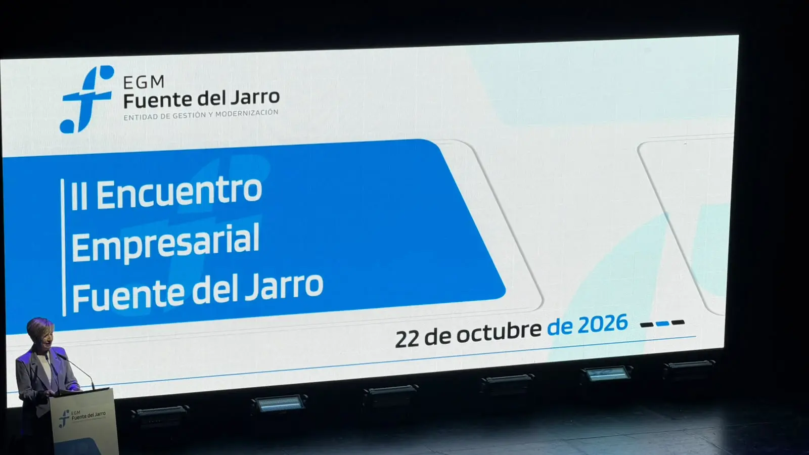 Marián Cano durante un acto relacionado con Fuente del Jarro.